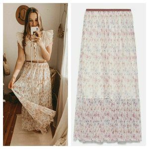 ZARA FLORAL MAXI SKIRT